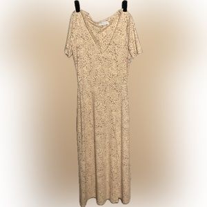 New Wayf X Bff Alexa Tan Cheetah Print midi Dress